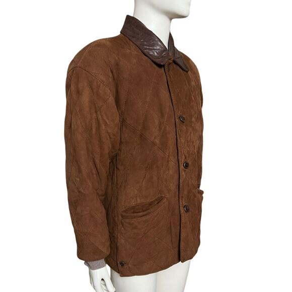 Botticelli Suede 100% PELLE Leather Jacket Size 46 Made in Italy Buttons Closure - Picture 10 of 14
